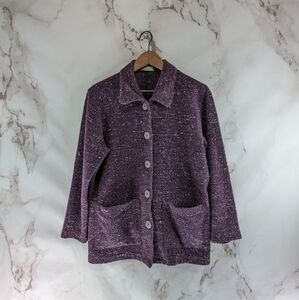 The Territory Ahead Shirt Jacket Womens Medium Purple Button Chore Pocket